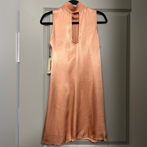 NWT NATION LTD Jett Mock Neck Satin Dress in Bisou - Size Small - Picture 7 of 8